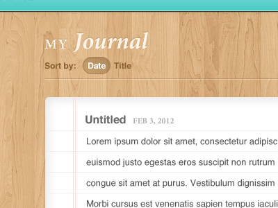 Journal Entries journal paper ui design