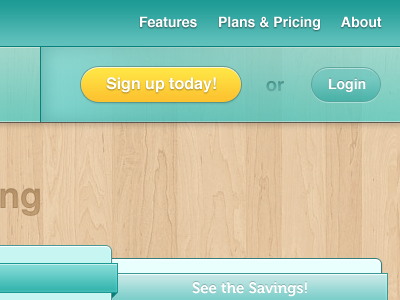 Pricing Page top bar ui design web design