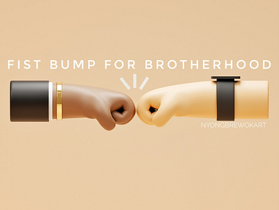 Fist Bump For Brotherhood 3d 3d artist 3dblender avatar avatar icons blender branding design illustration illustrator logo modelling ui