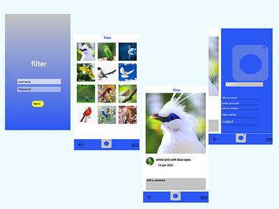 Birds UI Cards