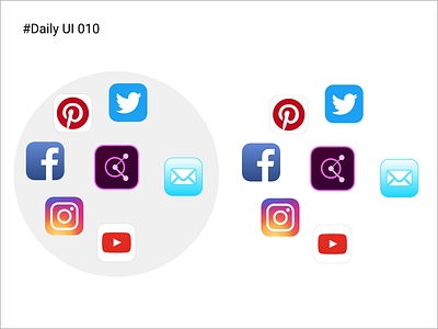 #Daily UI 010 - Social Share button buttons ellipes icon icons