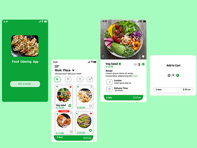 ##food ordering app colors ellipes icon images rectangles text vectors