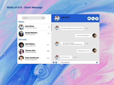 #Daily UI 013 - Direct Message color ellipese images line rectangles text vectors