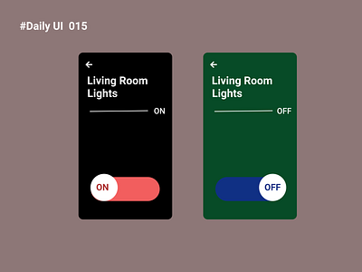 #Daily UI 015 - ON/OFF Switch color ellipes line rectangle text vector