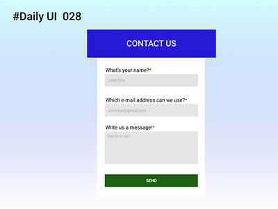 #Daily UI 028 - Contact Us colors rectangles text