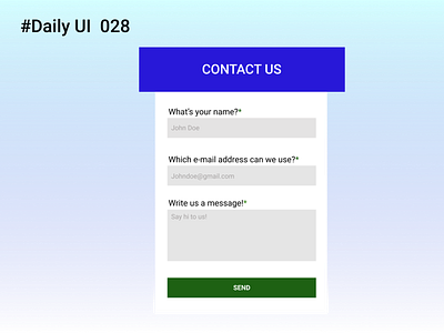 #Daily UI  028 - Contact Us