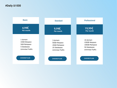 #Daily UI 030 - Pricing