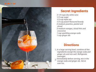 #Daily UI 040: Recipe