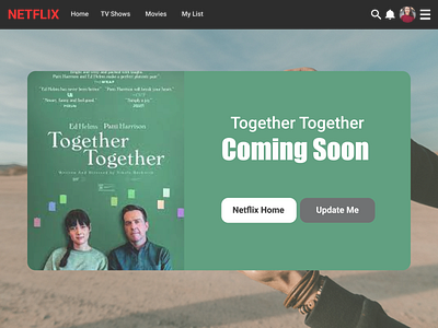 #Daily UI 048 - Coming Soon coming soon page daily ui 48 dailyui dailyuichallenge darkmode dribble shot figma ios netflix netflix coming soon netflix design netflix redesign ui ux ui design webdesign