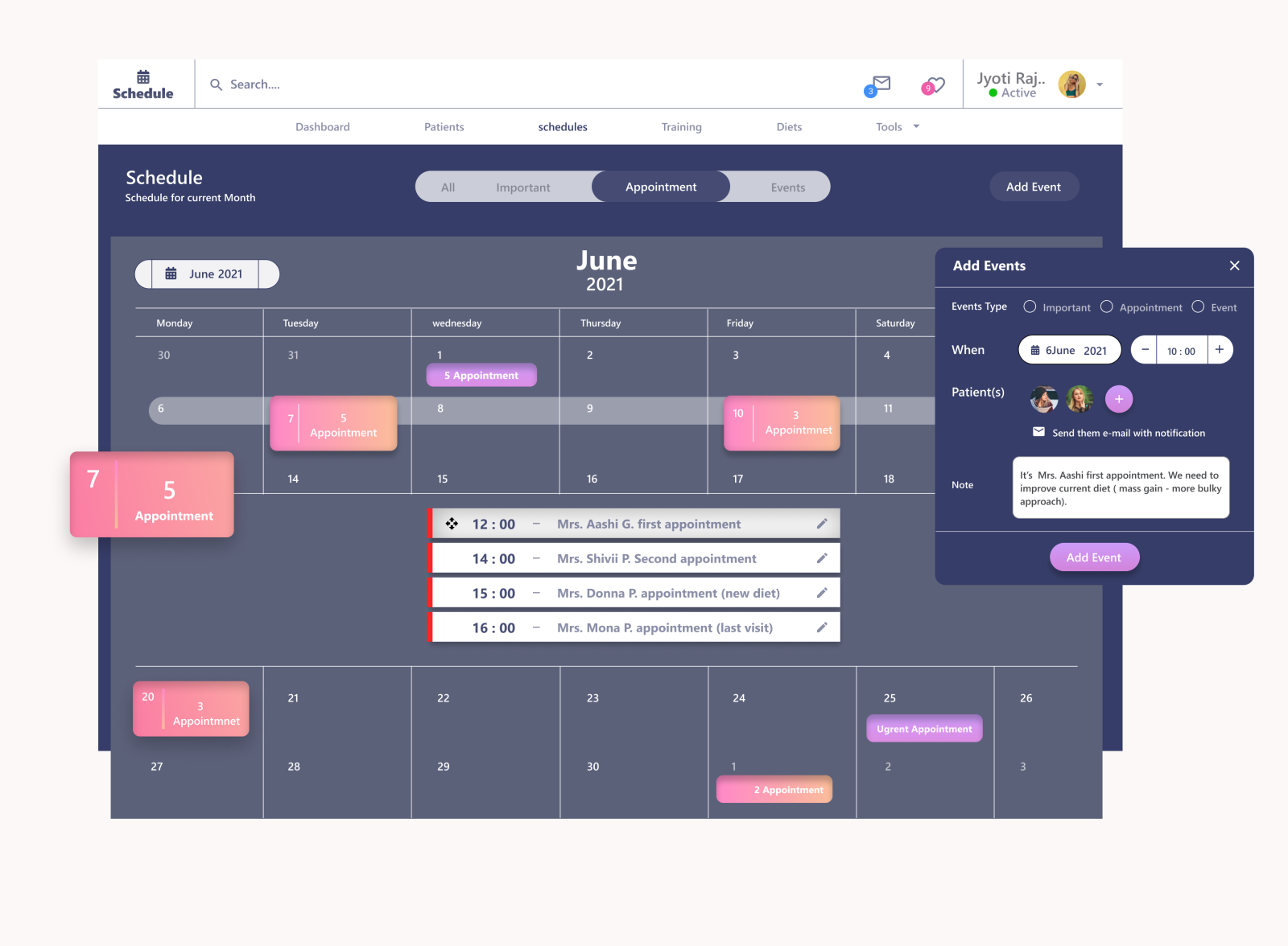 #Daily UI 071 - Schedule design by Jyoti on Dribbble