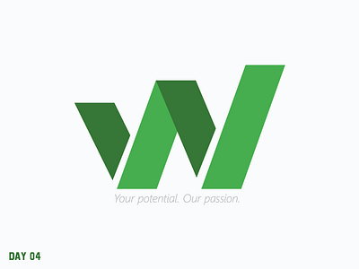 Daily Logo Challenge 04/50 daily daily challenge day 4 design four green letter logo logo web