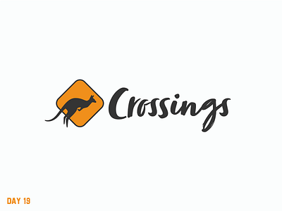 Daily Logo Challenge 19/50 18 australia crossings daily daily challenge daily logo dailylogochallenge design kangaroo logo