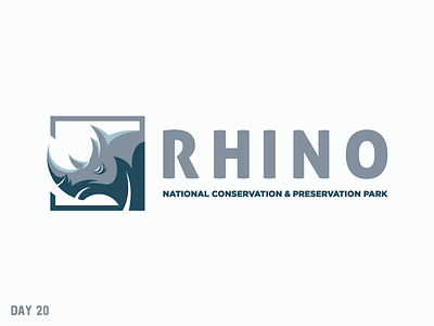Daily Logo Challenge 20/50 conservation daily daily challenge daily logo dailylogochallenge design logo national park preservation rhino