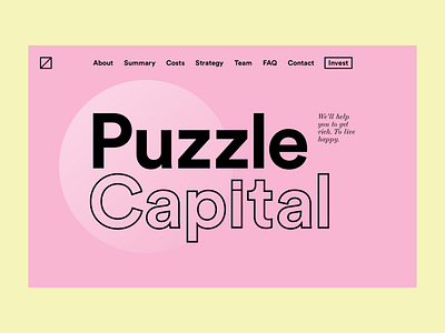 Puzzle Capital — Website Design corporate design interface landing landing page ui user interface design ux visual design web web design web ui webdesign website