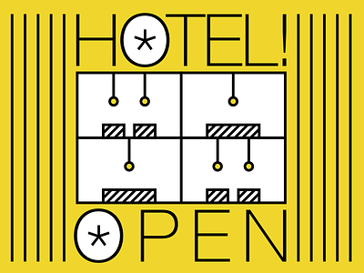 Hotel is open art artwork graphic graphic design icon typographic typography visual design yellow