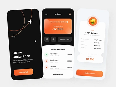 Online Digital Loan Exploration 💸 animation bank bank app banking calculator card ewallet loan loan app loan calculator loans mobile app mobile design money app principle splashscreen transaction ui ux wallet