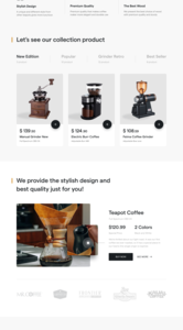 ColdnBrew - Landing Page ☕️ web classic animation principle coffee market place interaction motion graphics prototype market shop footer product web design website card minimalist ux ui clean
