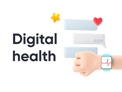 Digital Health 3d 3d art brand branding design digital digital health healthcare illustration render whitepaper