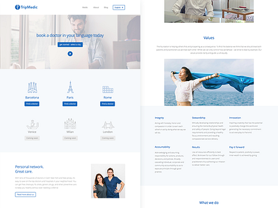 Home & About about clean health home medical minimal stocksy tripmedic ui visual design web white