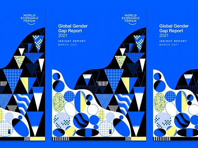 Global Gender Gap Report 2021 abstract charts cover editorial gender illustration patern