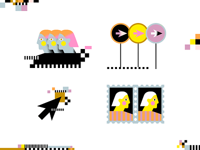 Spot illustrations and pattern design editorial illustration pattern pixels spot spots texture