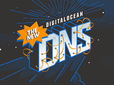 The New DNS comic halftone illustration texture typography
