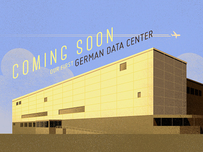 German Data Center architecture building illustration sun light texture