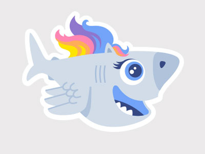 Pony Sammy pony rainbow shark sticker