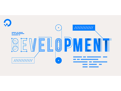 Development blue blueprint build code develop illustration lettering type typography