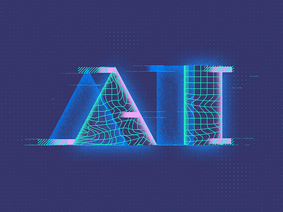 Artificial Intelligence ai artificial intelligence glow illustration lettering texture type typography