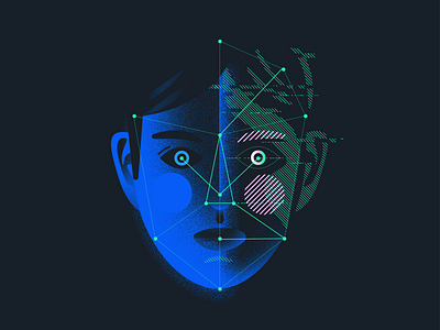 Face Recognition face glitch illustration machine learning portrait si fi texture