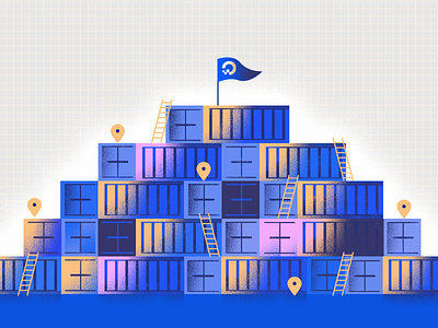 Multi Region Docker Registry construction container docker illustration pyramid texture