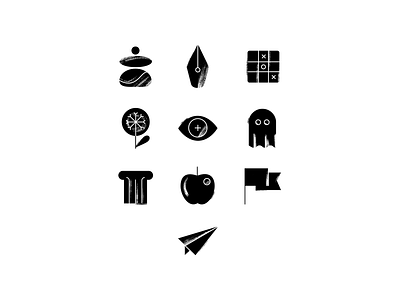 Stoic icon set app app design black white icons iconset journaling meditation meditation app mindfulness philosophy texture