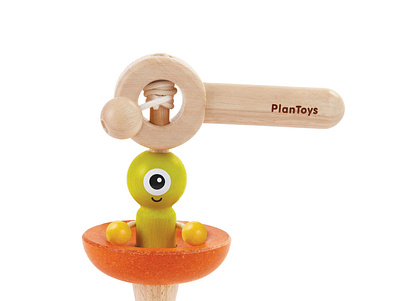 Plan Toys Wooden Spaceship Spinning Top baby children collection fun activity kids learning games new born gifts new born toys plan skills development spaceship spinning spinning top thegingertots toys wooden