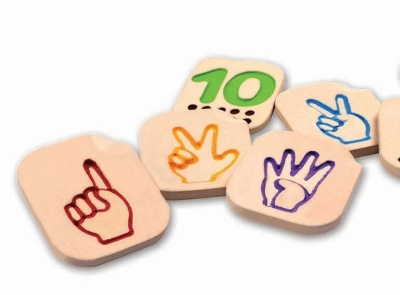 Plan Toys Wooden Hand Sign Numbers 1   10