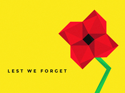 ANZAC Day 2014 - Lest We Forget flat geometric illustration