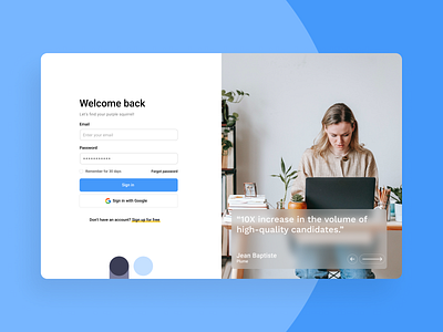 Login page login page saas saas product ui ux