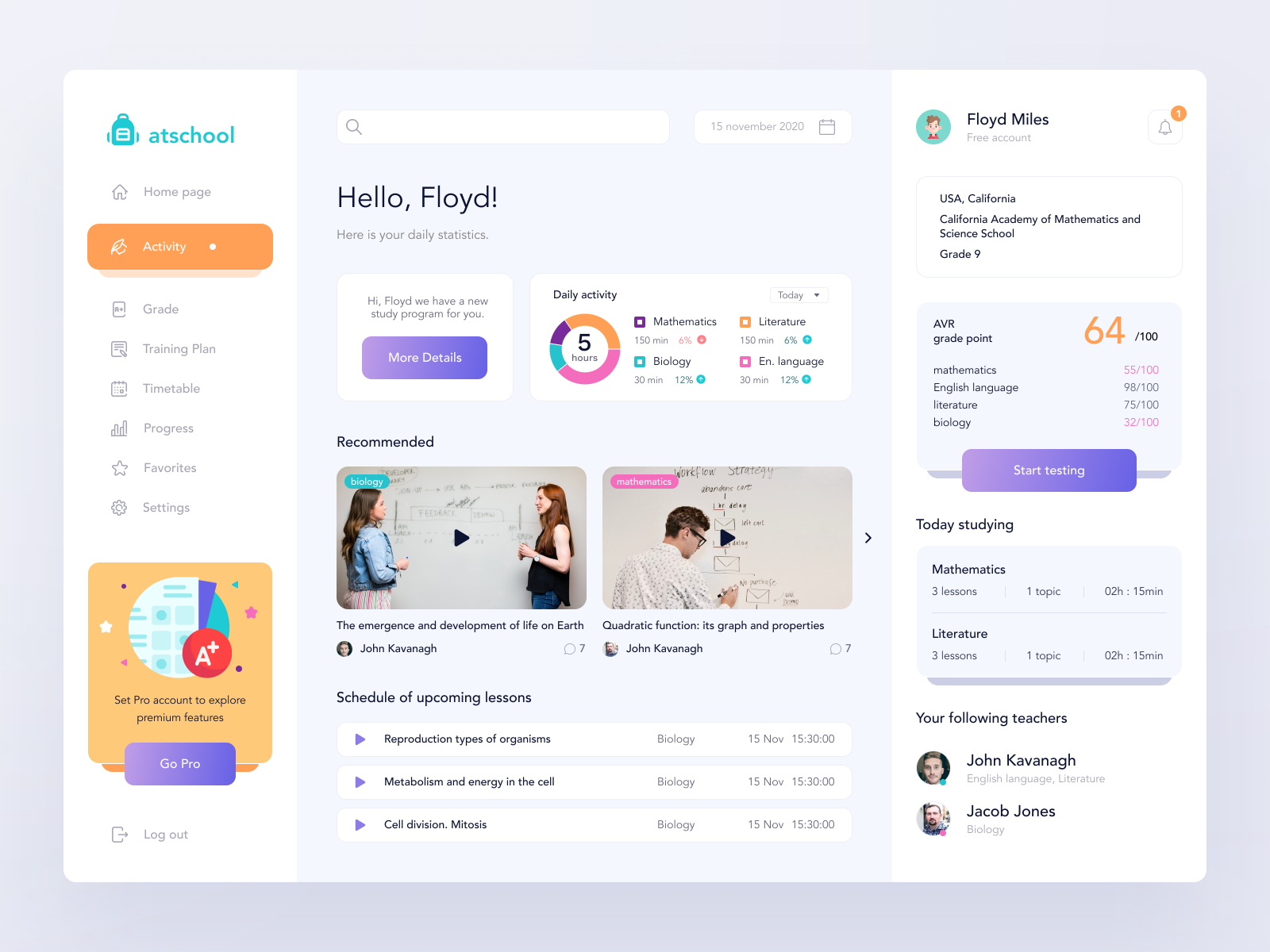 EdTech dashboard - UX/UI design by Xplines Team on Dribbble