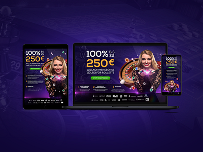 Roulette landing page design