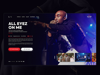 2Pac All Eyez On Me 2pac design interaction design landing page marketing music musician rapper screen tupac typography ui ui ux design ux web web design