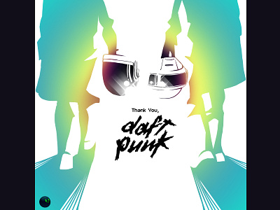 Thank you, daft punk blue daftpunk electronic music fans helmets illustration music music art poster tribute