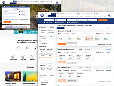 IRCTC Website design ui web