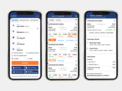 IRCTC Responsive design ui