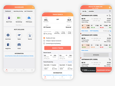 IRCTC Rail Connect APP app design ui ux