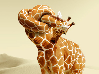 Giraffe Neck Knot concept concept funny giraffe knot neck retouching twist