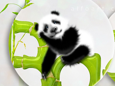 Pandas illustration animals bamboo cartoon characters cute funny panda pandas photoshop tutorial text effect