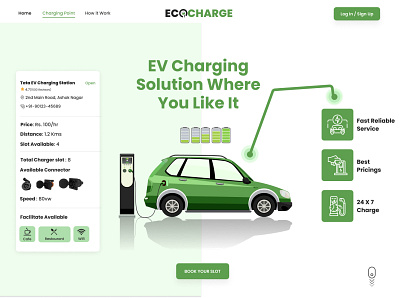Ecocharge - EV Charging Station Website branding design graphic design logo vector web