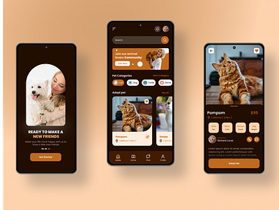 Pet Adoption App Design | Application UI design 3d animation branding graphic design logo motion graphics ui