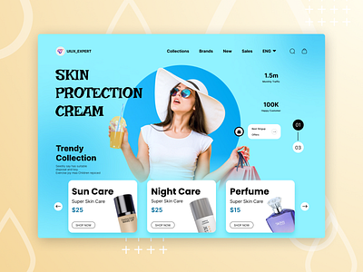 Skincare Product & Cosmetics store animation branding design graphic design illustration logo ui ux vector web