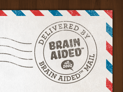 Brain Aided™ Mail – Teaser #01 aided airmail brain email mail marketing postage promotion stamp